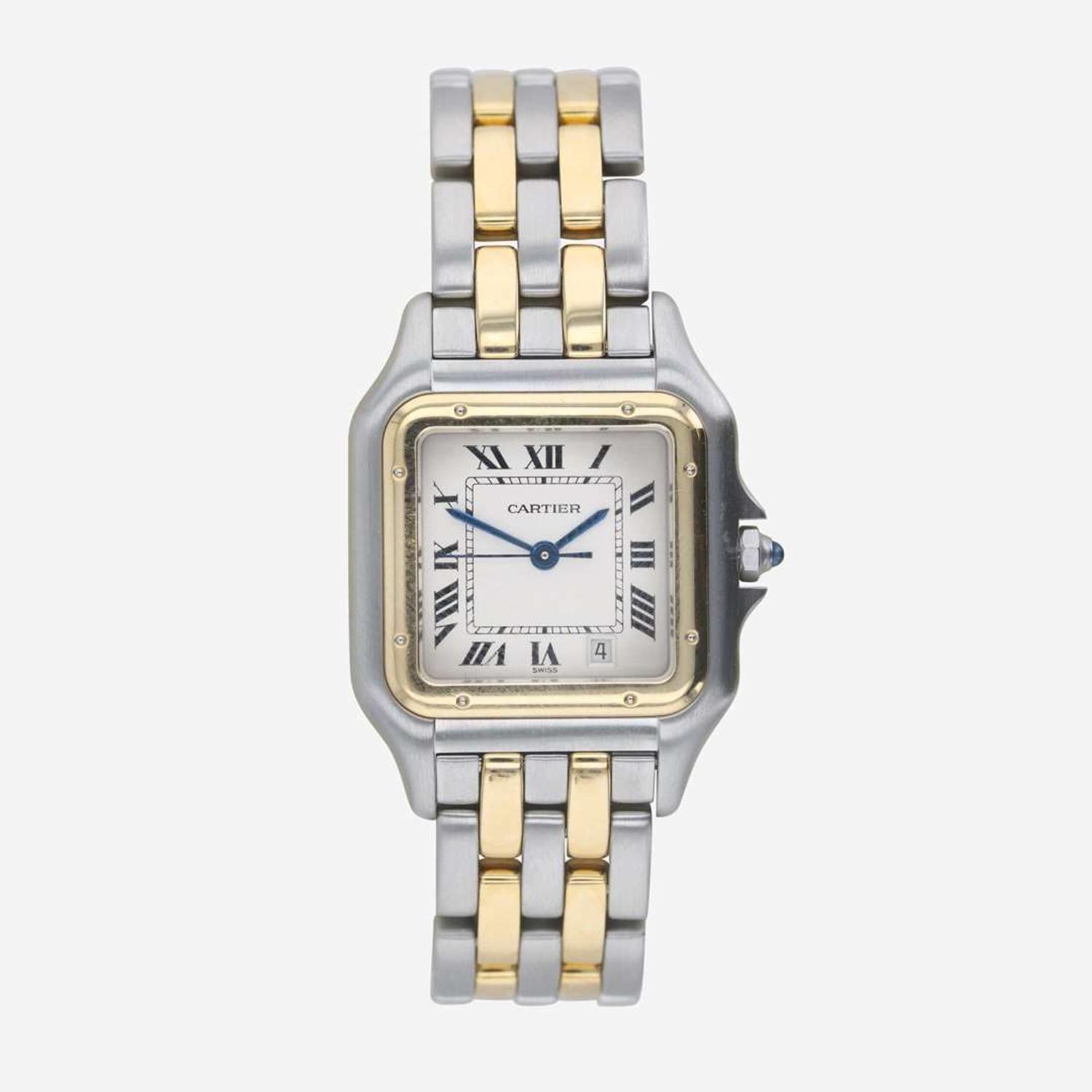 Stainless steel and gold two-tone, Panthère de Cartier watch Midsize Ref, 1100