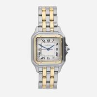 Stainless steel and gold two-tone, Panthère de Cartier watch Midsize Ref, 1100
