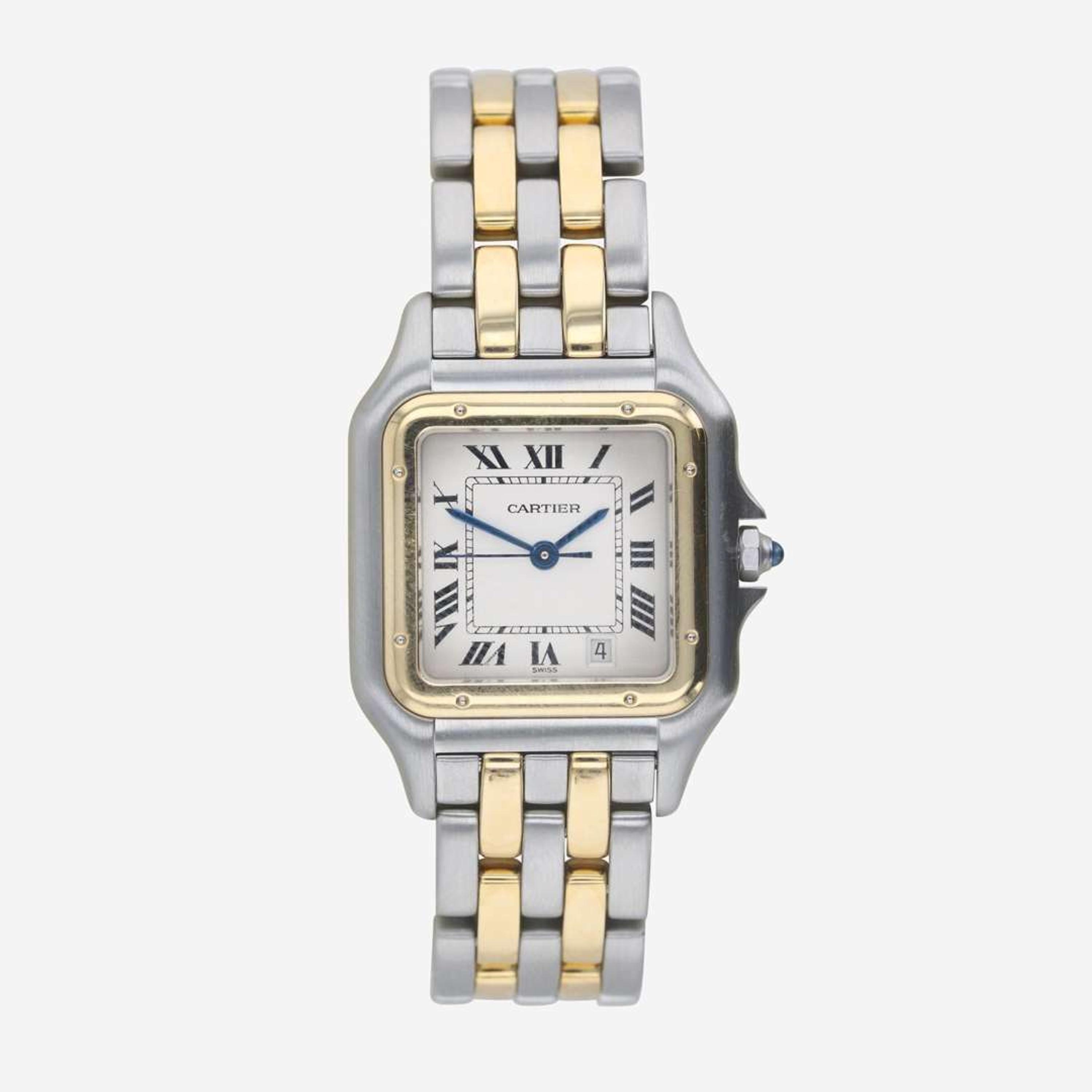 Stainless steel and gold two-tone, Panthère de Cartier watch Midsize Ref, 1100