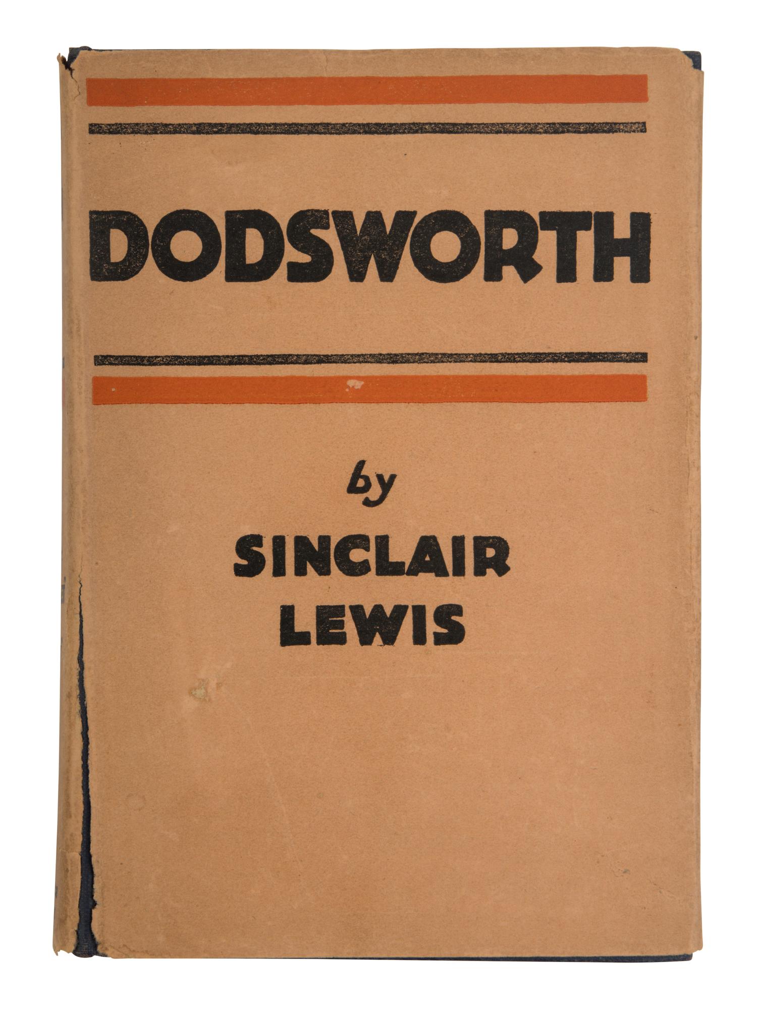 LEWIS, Sinclair (1885-1951). Dodsworth . New York: Harcourt, Brace and Company, 1929.