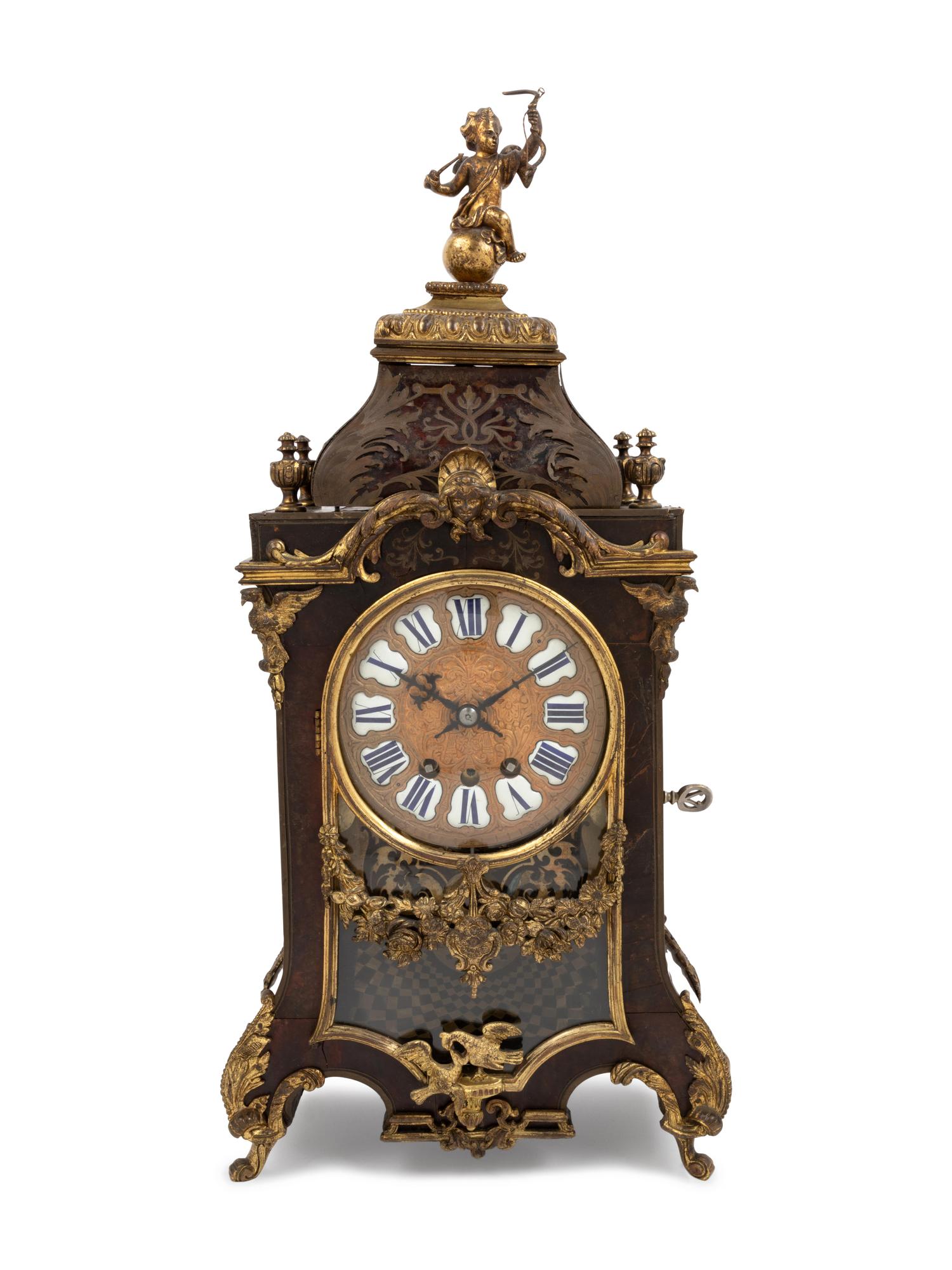 A Napoleon III Gilt Bronze Mounted Boulle Marquetry Bracket Clock