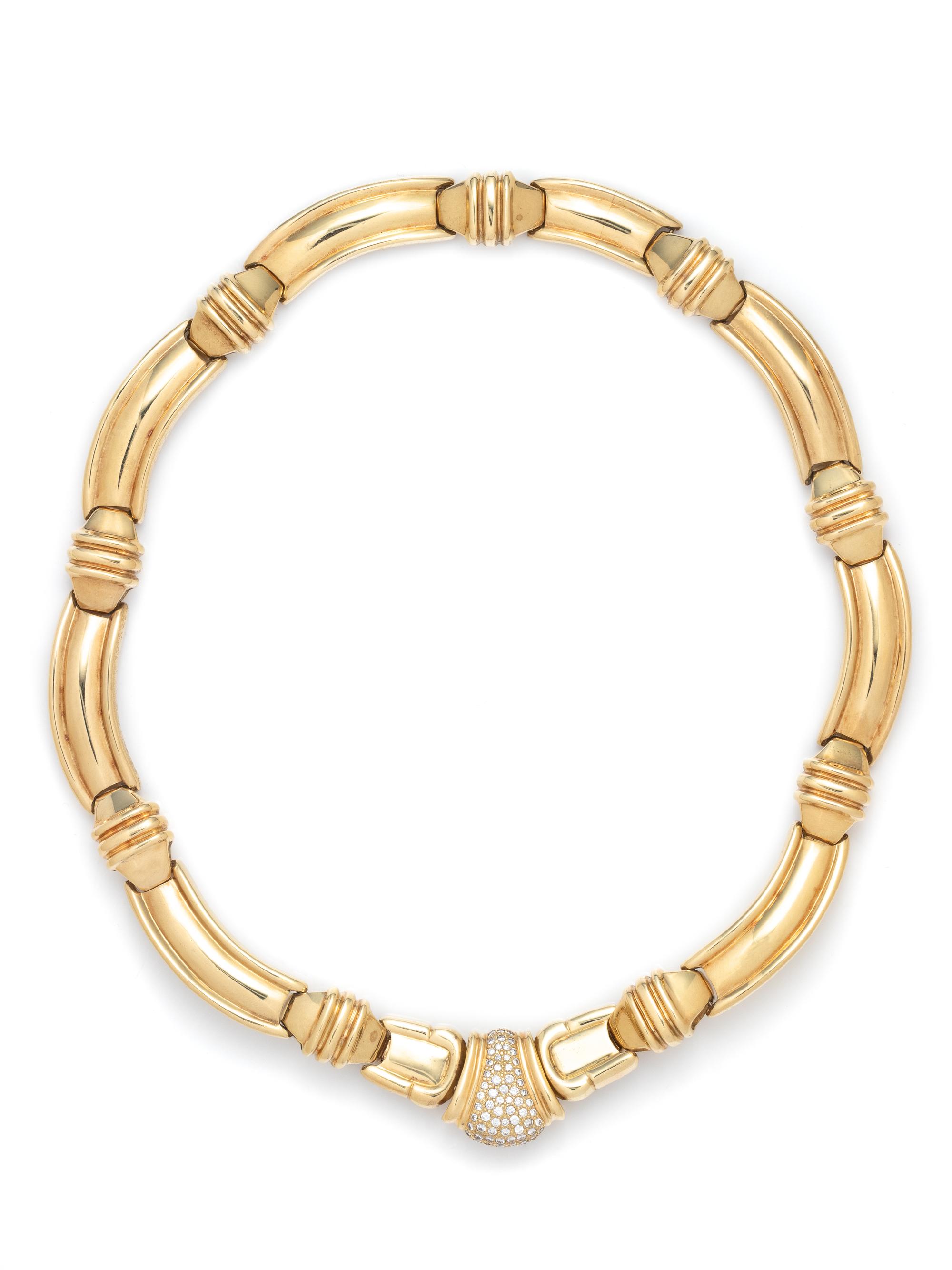 CONVERTIBLE YELLOW GOLD AND DIAMOND NECKLACE