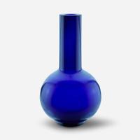 A Chinese cobalt blue glass bottle vase 钴蓝色玻璃天球瓶