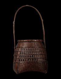 A Japanese Ikebana Bamboo Basket