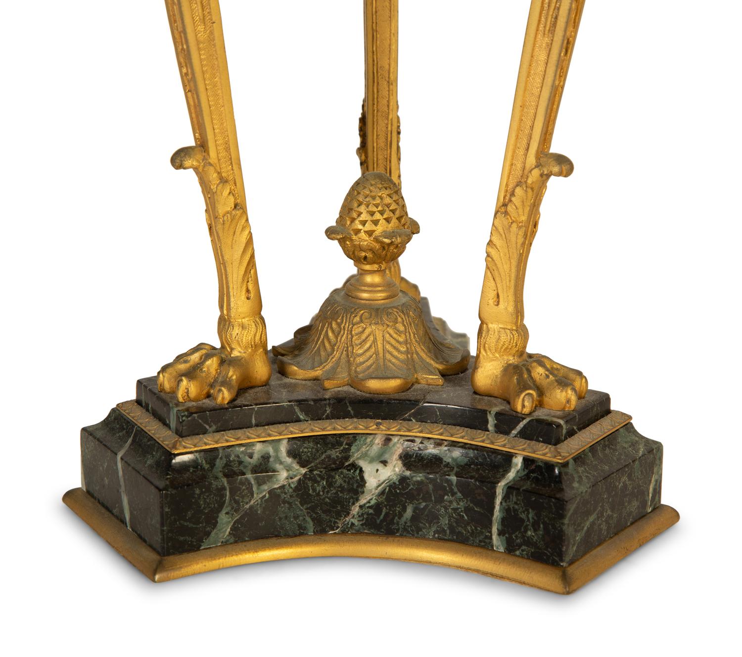 A Pair of Empire Style Cut Leaded Crystal and Gilt Metal Compotes — Early 20th Century