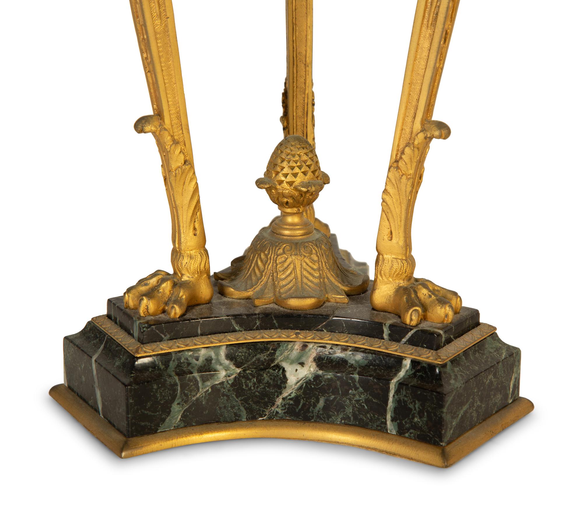 A Pair of Empire Style Cut Leaded Crystal and Gilt Metal Compotes — Early 20th Century
