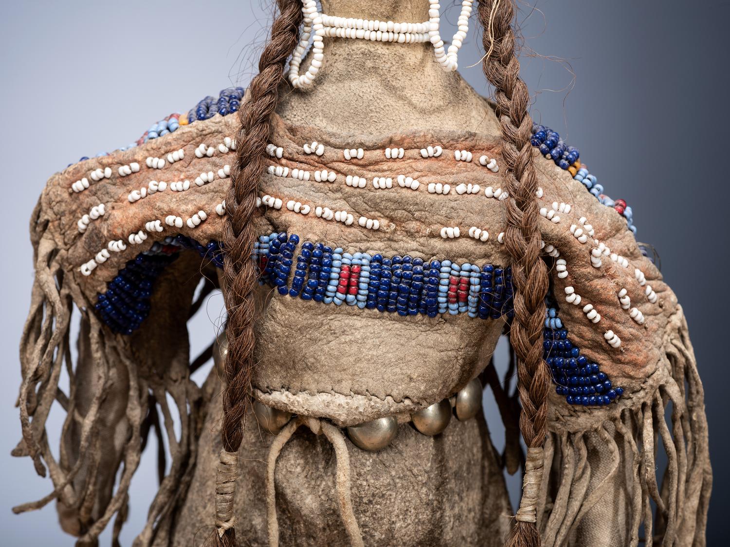 Cheyenne Beaded Hide Dress, with Brewer Made Doll