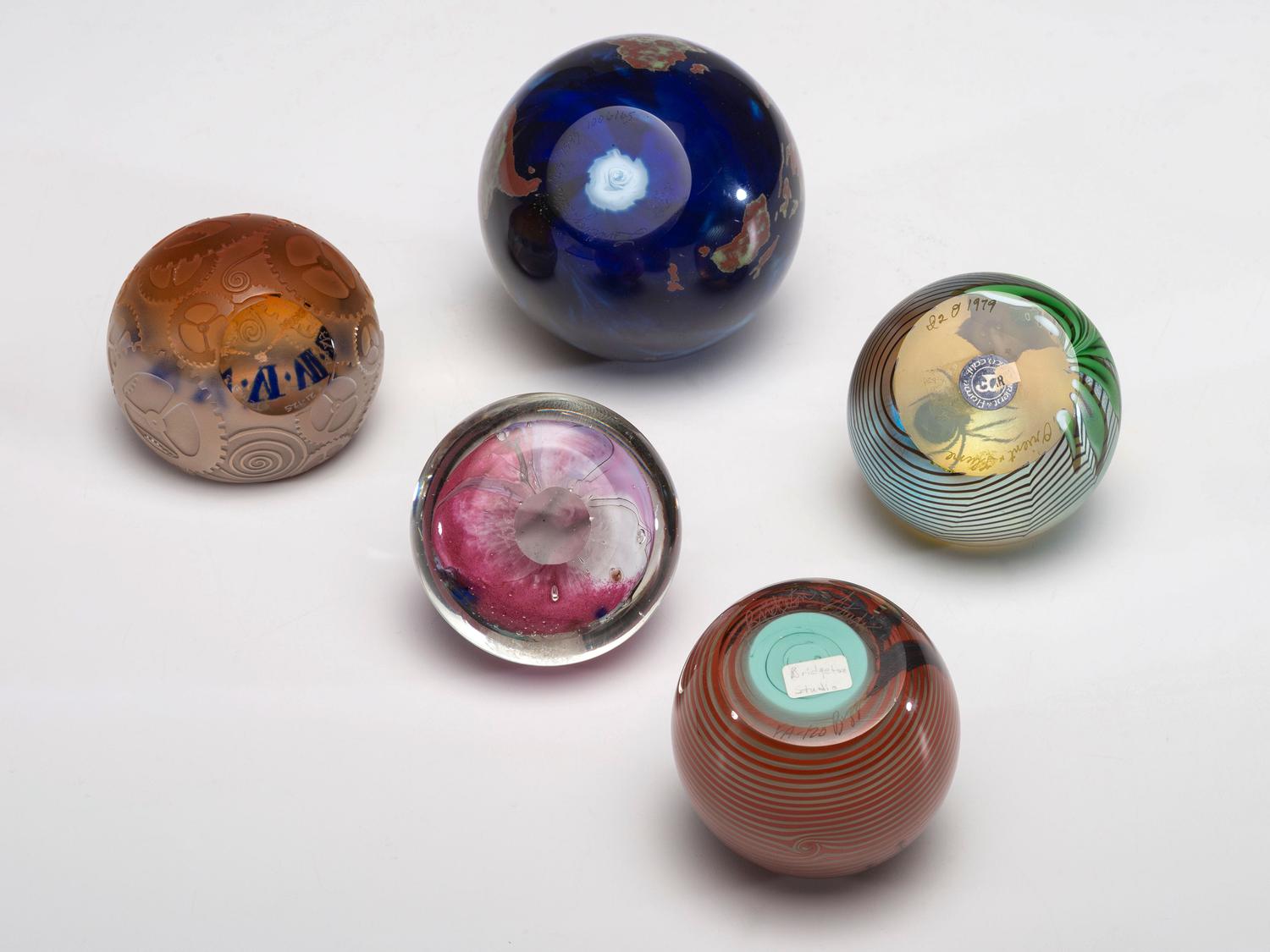 Five Glass Paperweights