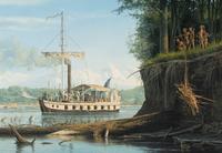 The Western Engineer Ascending the Missouri River , 1992 (together with a pencil sketch for the painting)