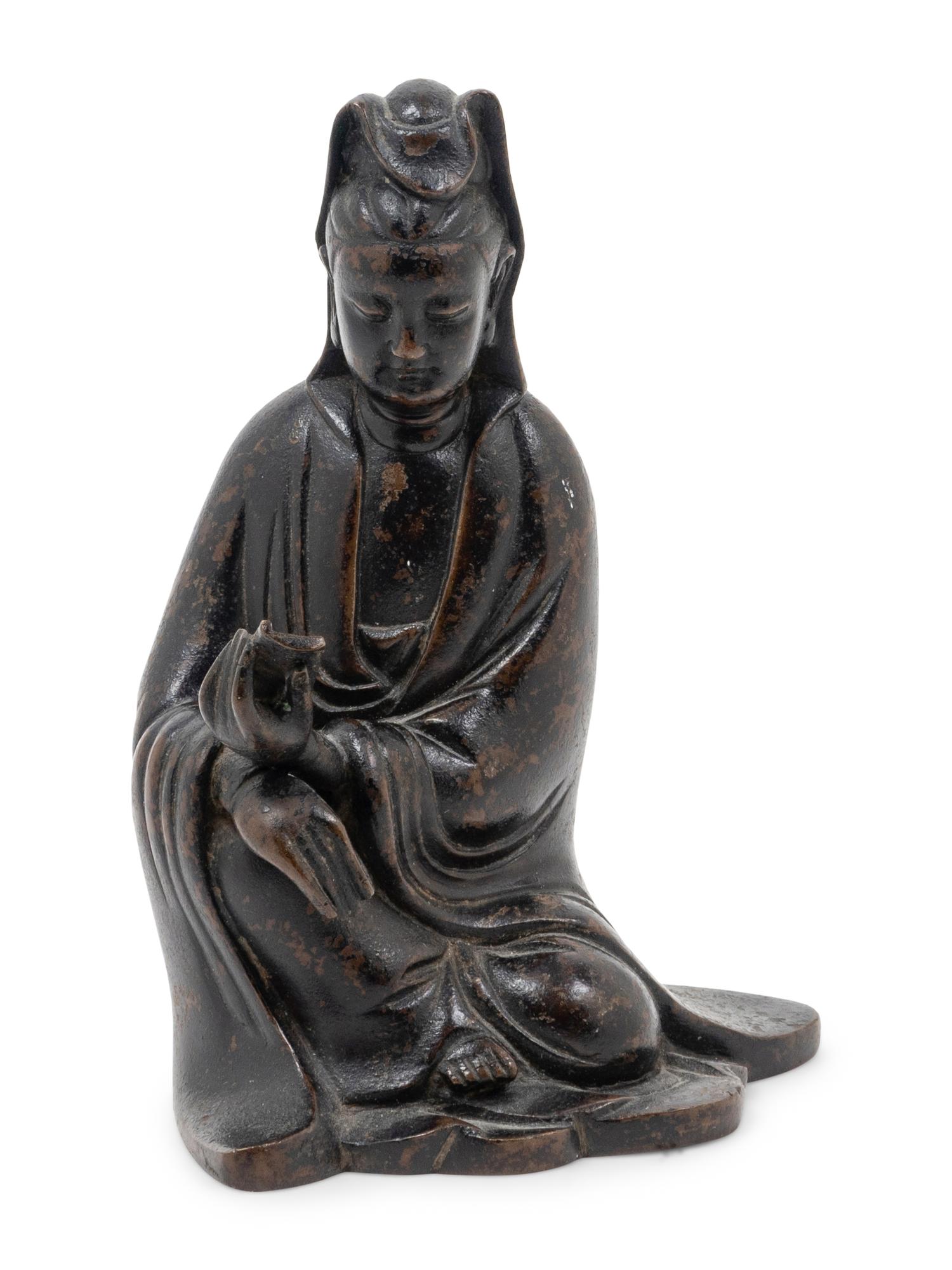 A Chinese Bronze Figure of Guanyin
