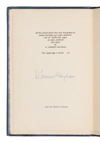 [Maugham, W. Somerset (1874-1965)]. A group of 8 bibliographies and a letter, including: