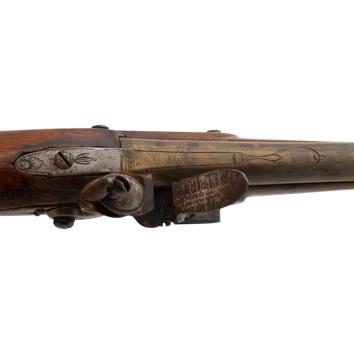 English Brass Barreled Flintlock Pistol by Richards