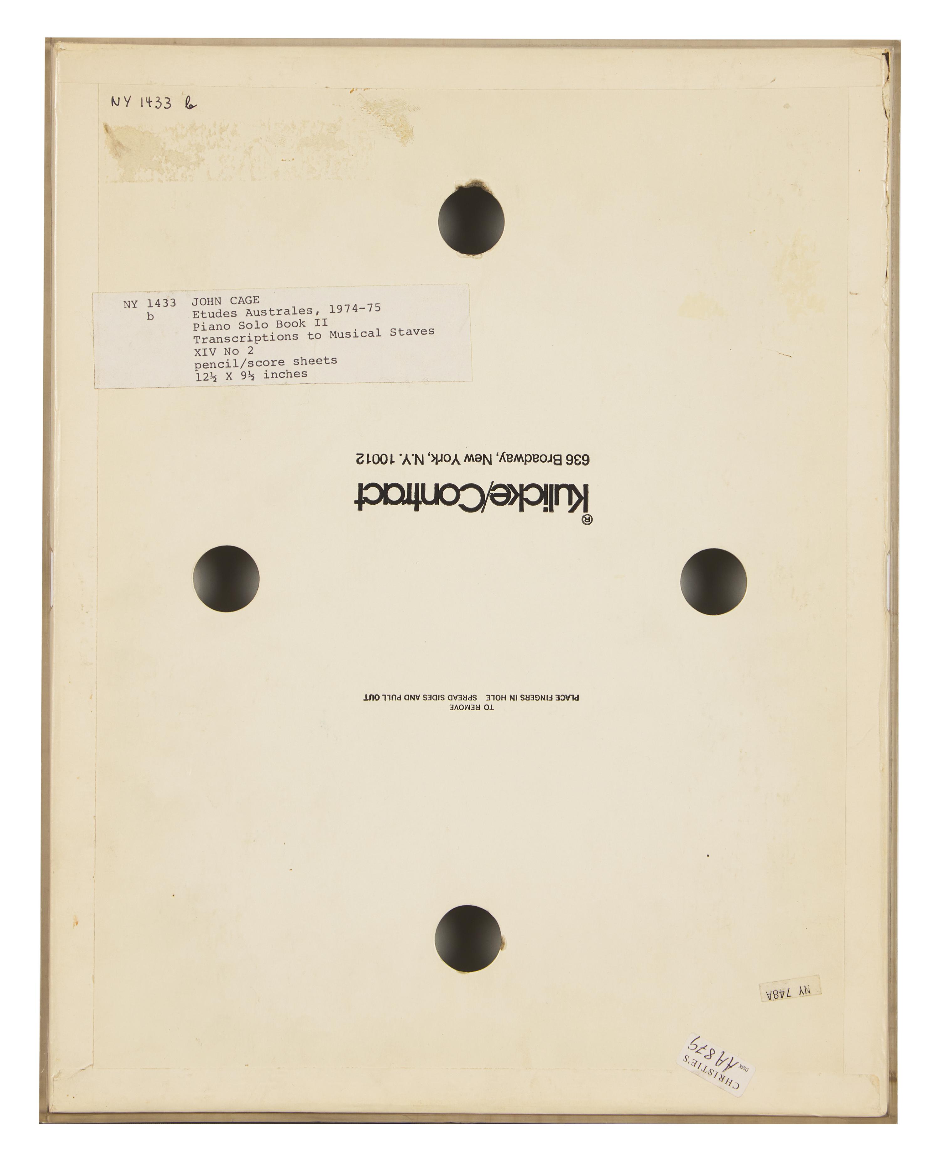 Études Australes, Piano Solo Book II, Transcriptions to Musical Staves XIV No. 2, 1974-75