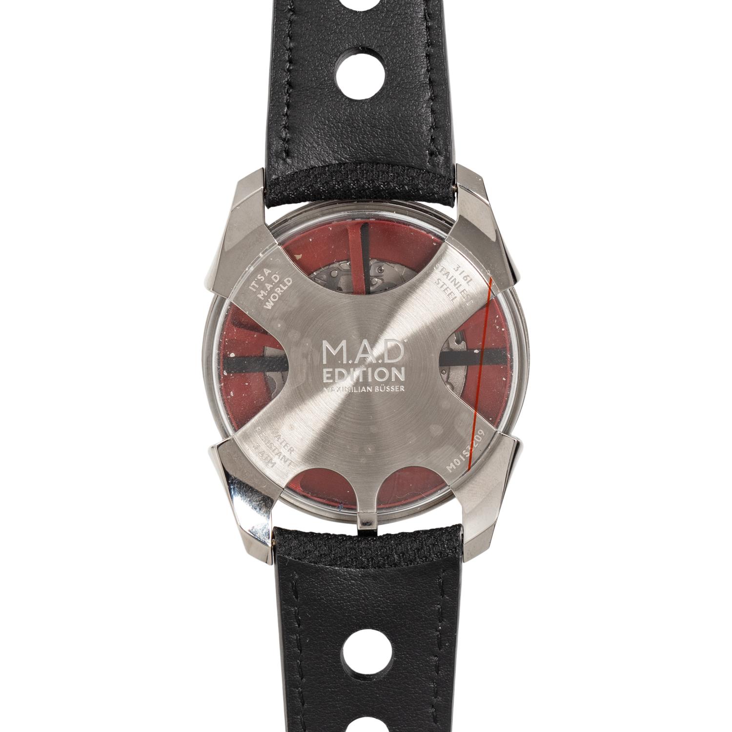 M.A.D. 1 RED BY MB & F, STAINLESS STEEL AUTOMATIC WATCH
