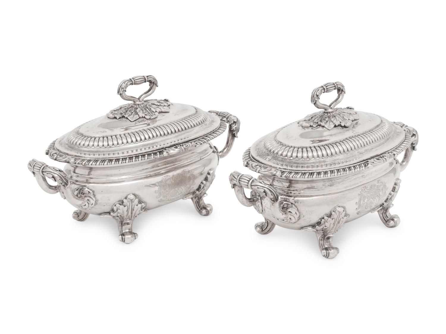 A Pair of George III Silver Sauce Tureens