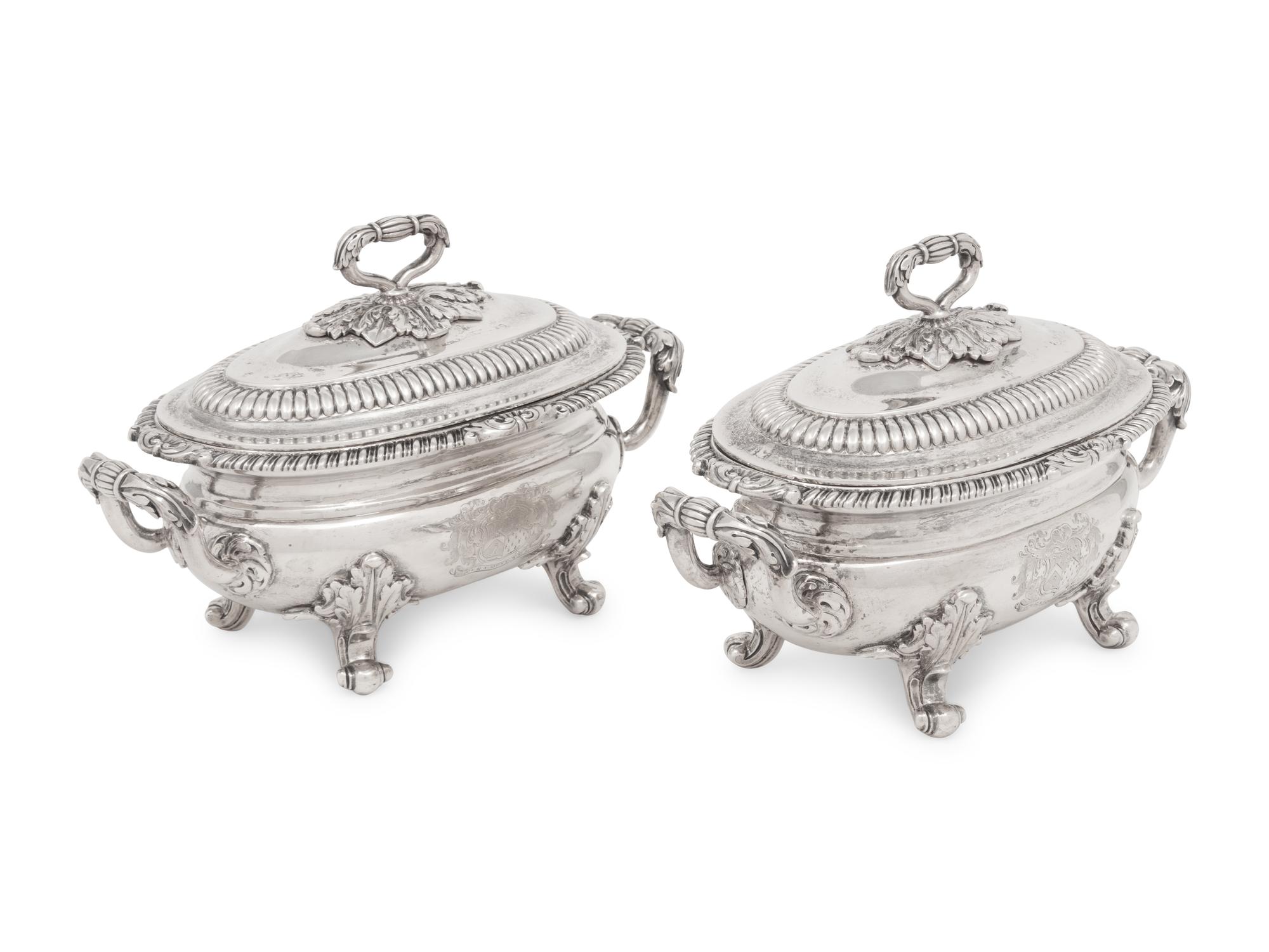A Pair of George III Silver Sauce Tureens