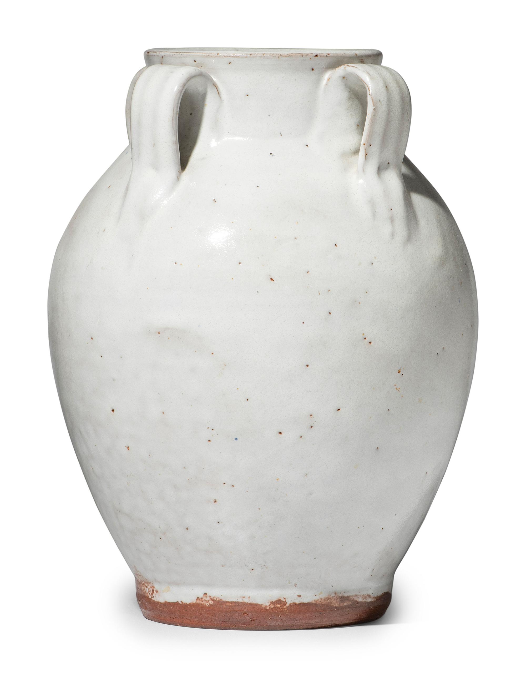 A Jugtown Pottery White Glaze Lily Vase