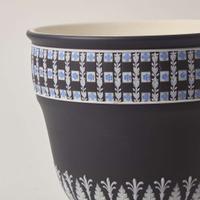 A Wedgwood Tricolor Diced Black Dip Jasperware Jardiniere UK, circa 1890