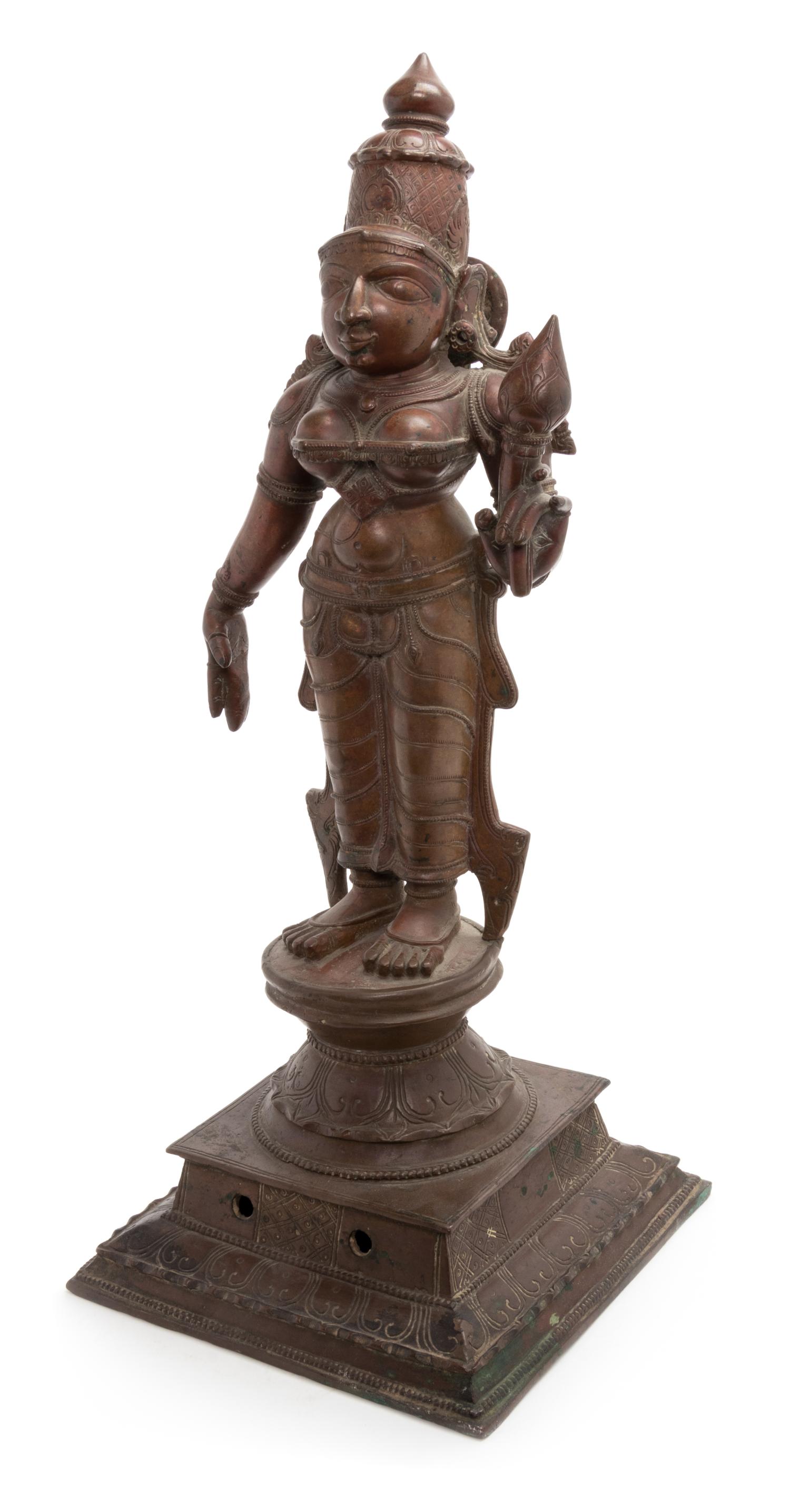 An Indian Copper Alloy Figure of Lakshmi Height 18 1/2 inches. — 17TH/18TH CENTURY