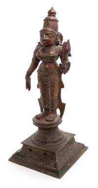 An Indian Copper Alloy Figure of Lakshmi Height 18 1/2 inches. — 17TH/18TH CENTURY