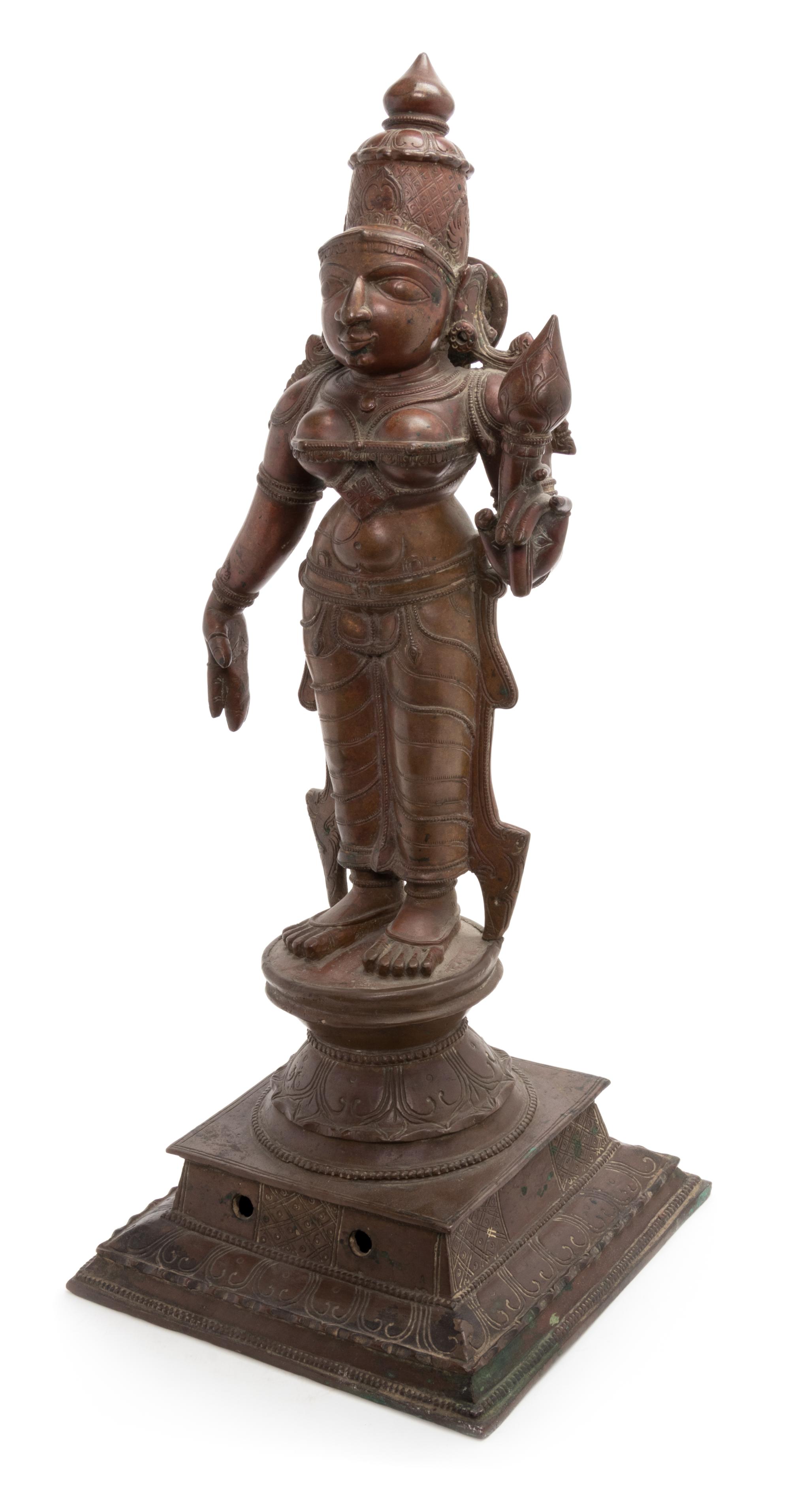 An Indian Copper Alloy Figure of Lakshmi Height 18 1/2 inches. — 17TH/18TH CENTURY