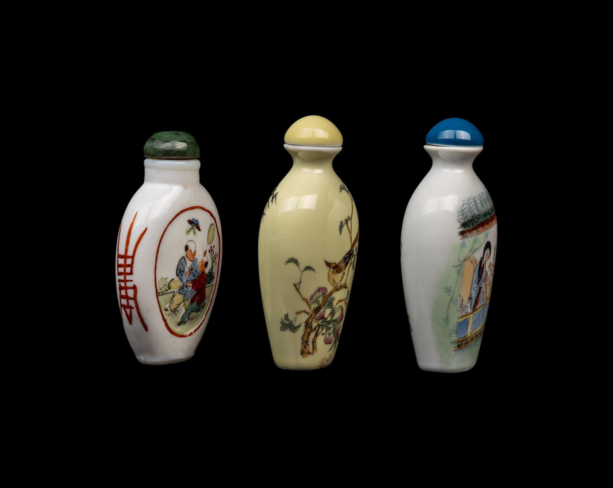 Three Chinese Porcelain Snuff Bottles