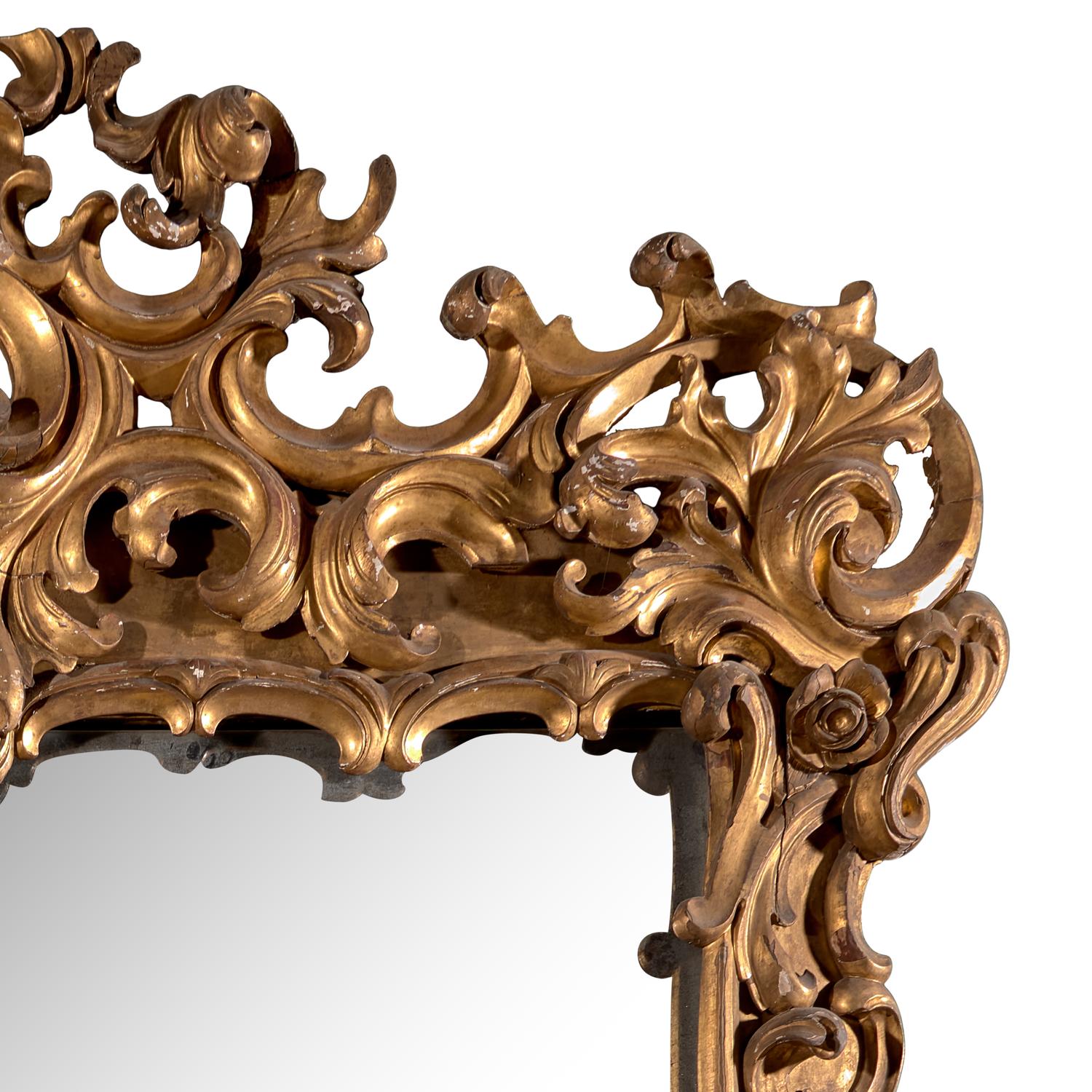A Large and Impressive Pair of Venetian Giltwood Mirrors