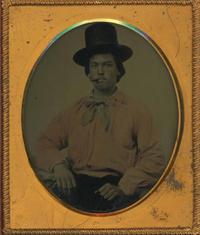 [Ambrotypes and Tintype] Tinted Men in Occupational Shirts