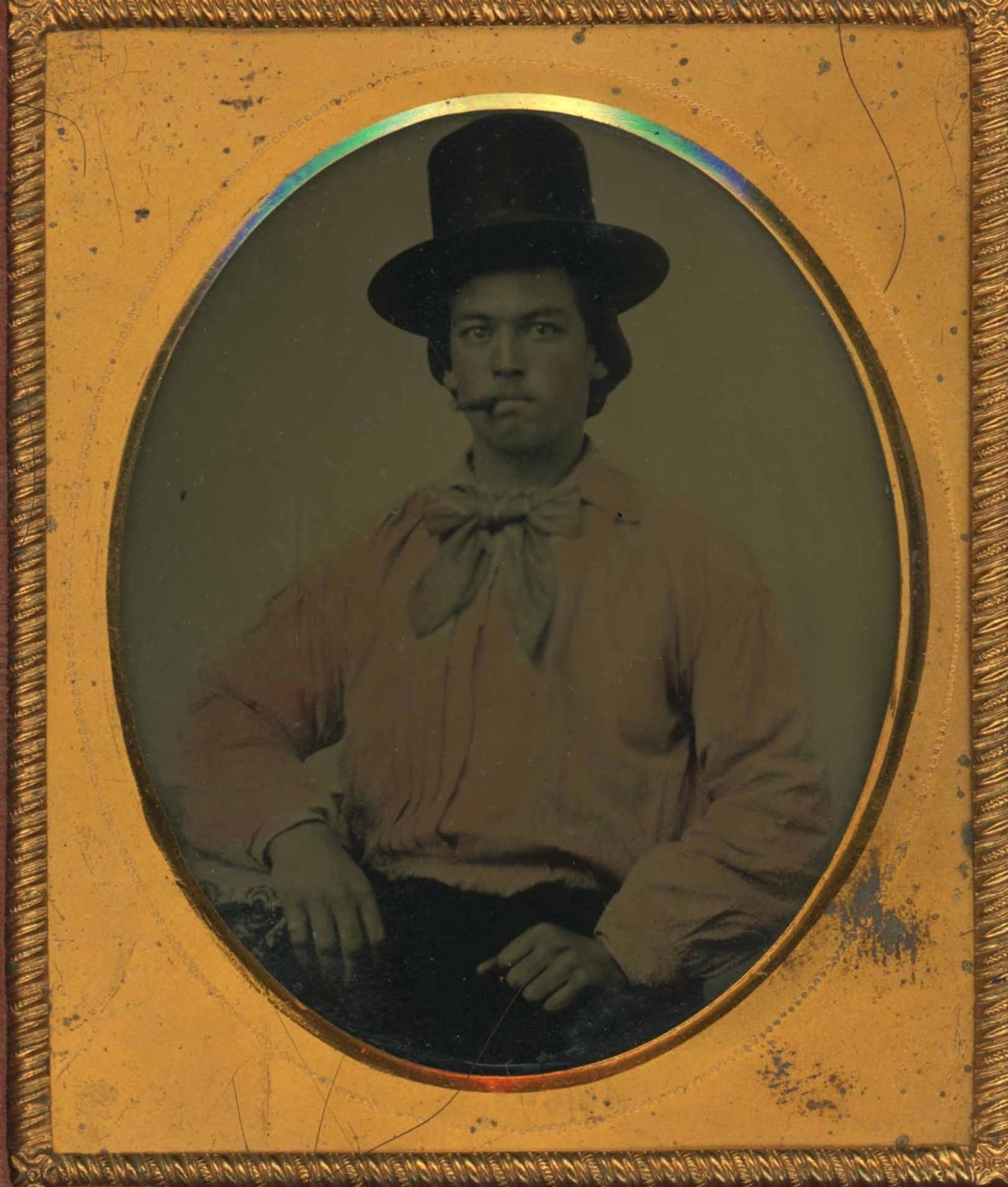 [Ambrotypes and Tintype] Tinted Men in Occupational Shirts