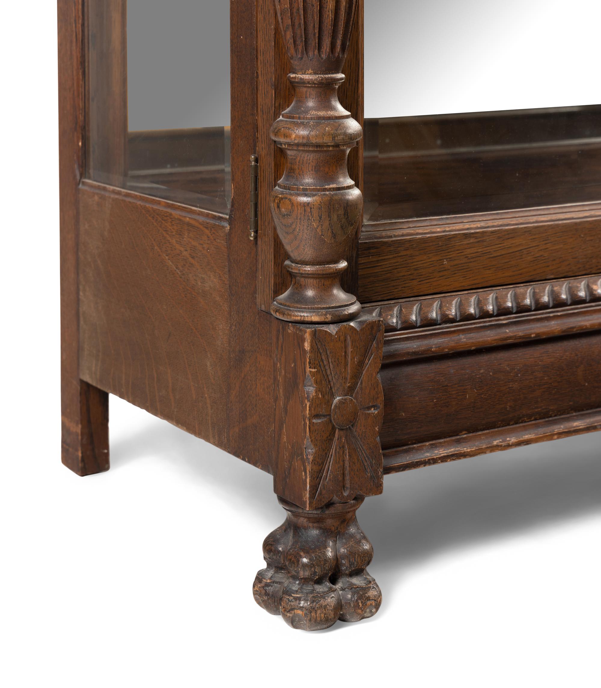 An American Oak Vitrine Cabinet
