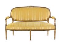 A Louis XVI Style Carved Giltwood Sofa