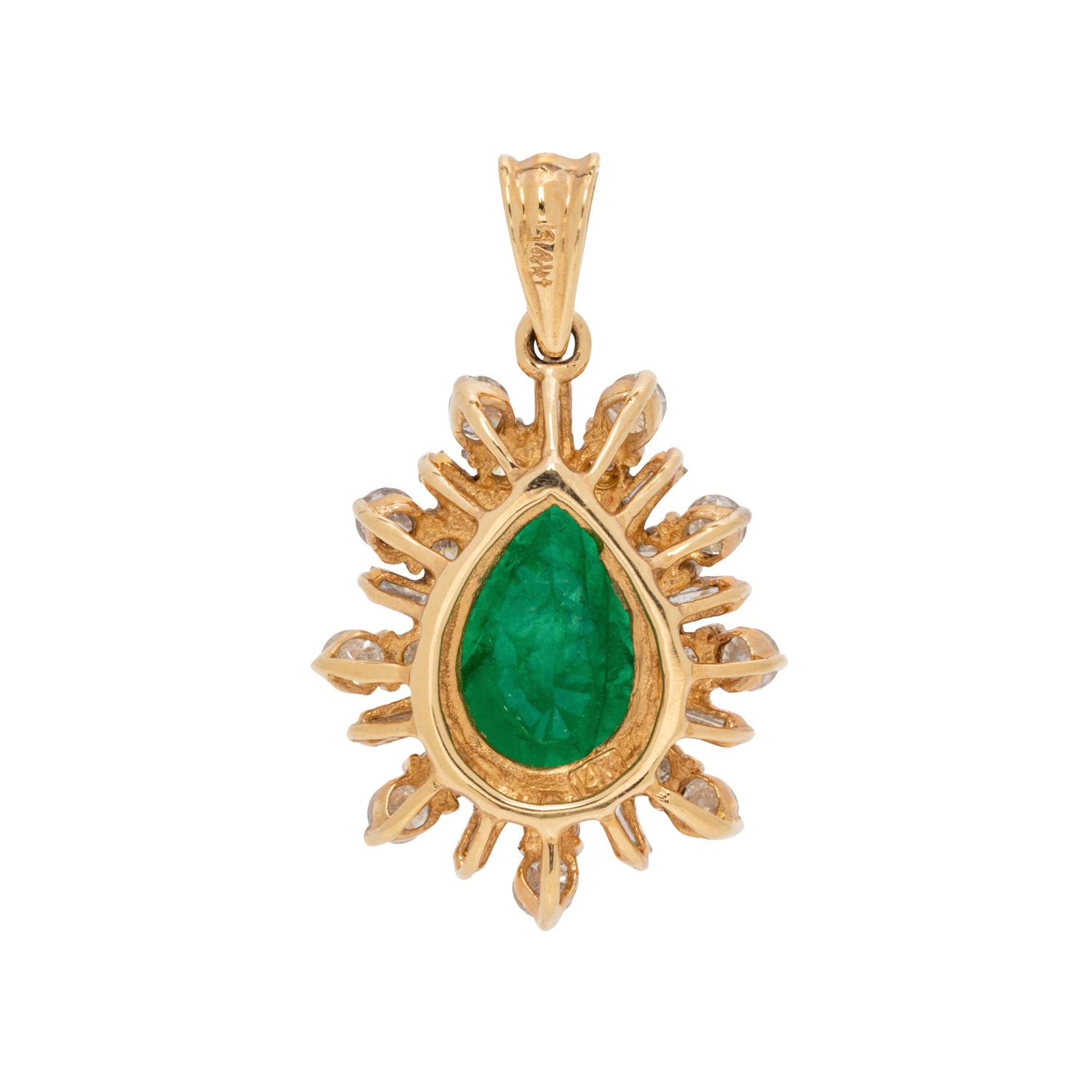 EMERALD AND DIAMOND PENDANT