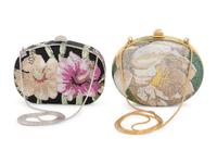Two Judith Leiber Floral Motif Minaudières