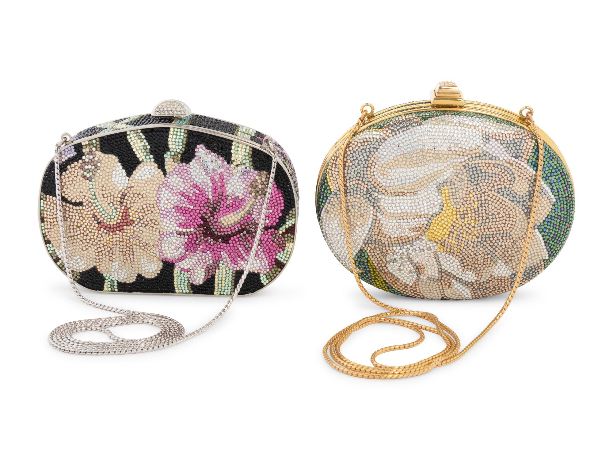 Two Judith Leiber Floral Motif Minaudières