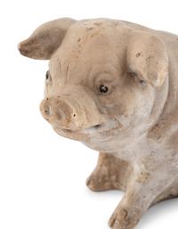 A Chalkware Pig Figure