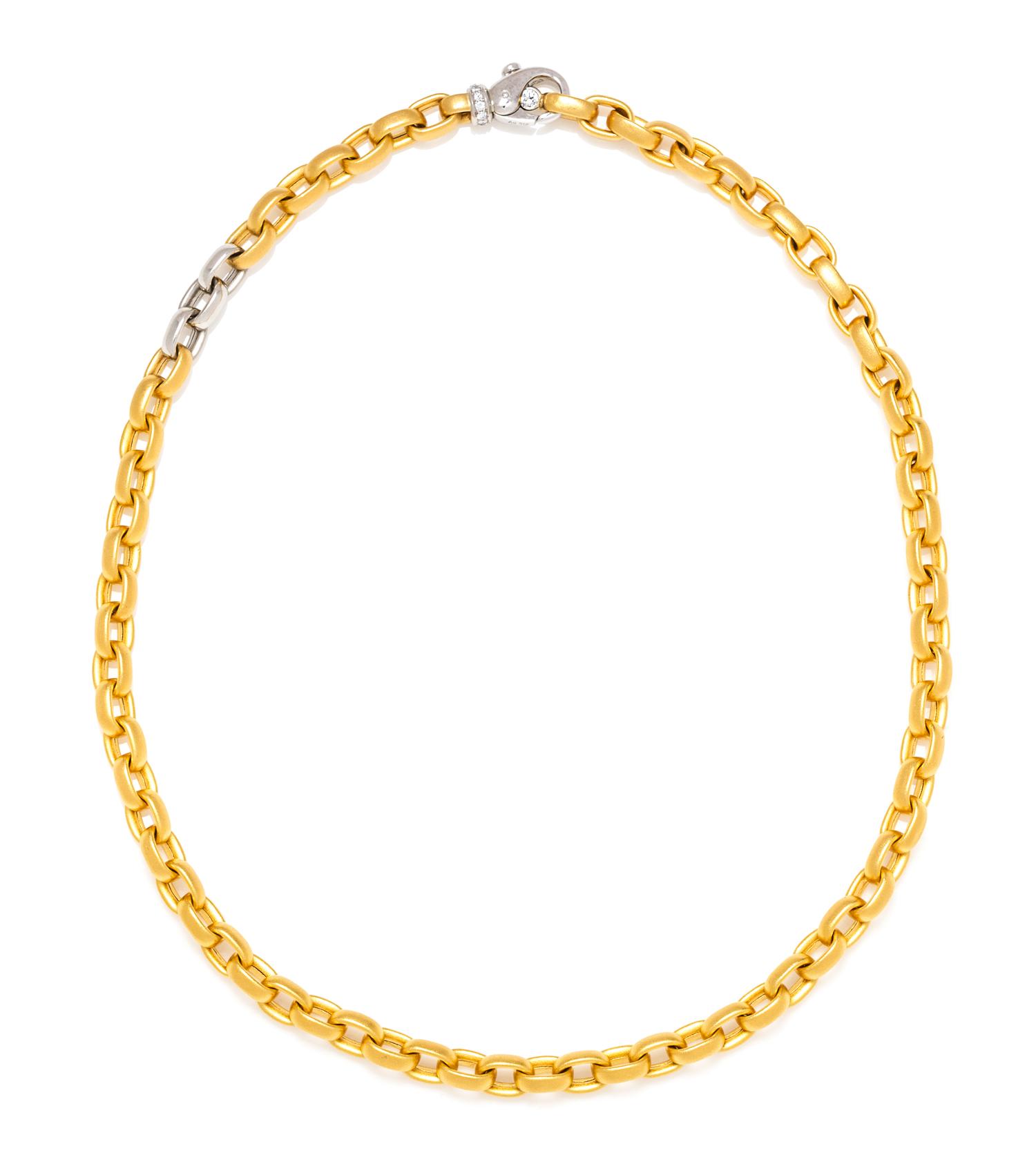 A 22 Karat Yellow Gold, Platinum and Diamond Classique Necklace, Isabella Fa, 37.30 dwts.
