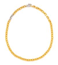 A 22 Karat Yellow Gold, Platinum and Diamond Classique Necklace, Isabella Fa, 37.30 dwts.