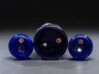 Three 'Mary Gregory' Cobalt Glass Barber Items