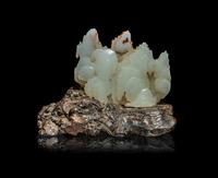 Two Chinese White Jade Schor's Rocks