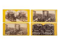 [LINCOLN FUNERAL]. A group of 10 stereoviews capturing the procession and other funerary sights around New York City.