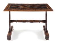 An English Parquetry Shipwreck Table Height 29 1/2 x width 43 x depth 22 1/2 inches. — 19TH CENTURY