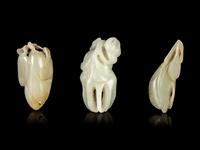 Three Jade Carvings of Fruits