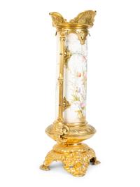 An English Porcelain Gilt Bronze Mounted Vase — 19TH CENTURY