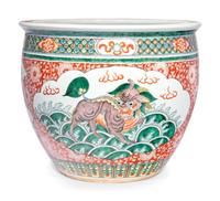A Chinese Famille Verte Fish Bowl