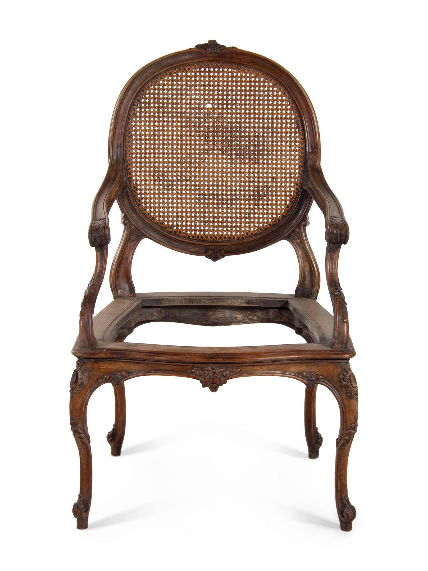A Louis XV Carved Fauteuil