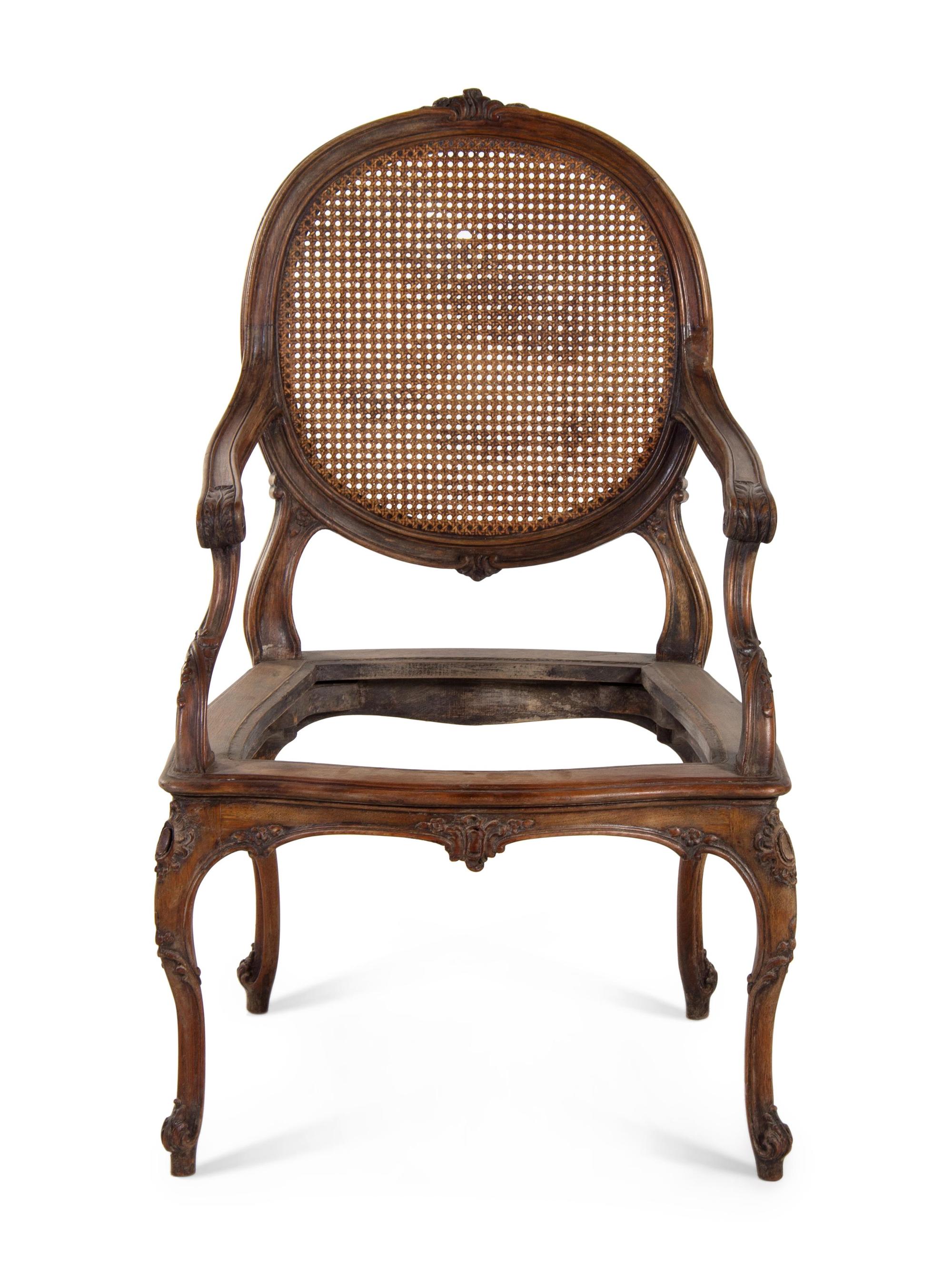 A Louis XV Carved Fauteuil