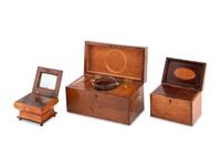 A Group of Three English Tea Caddies
