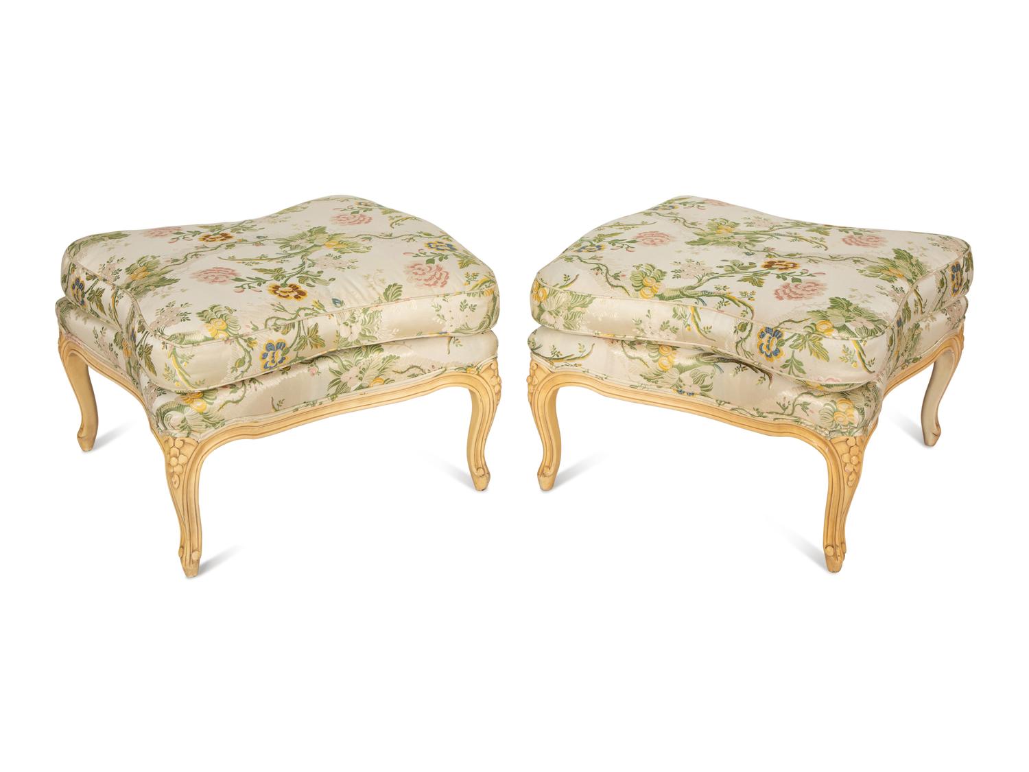 A Pair of Louis XV Style Painted Duchesses Brisees
