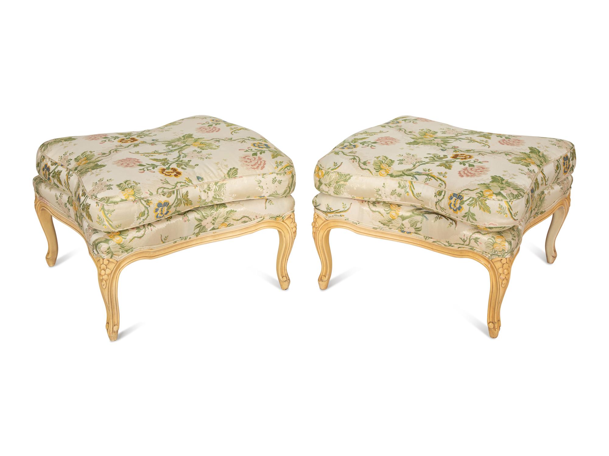 A Pair of Louis XV Style Painted Duchesses Brisees