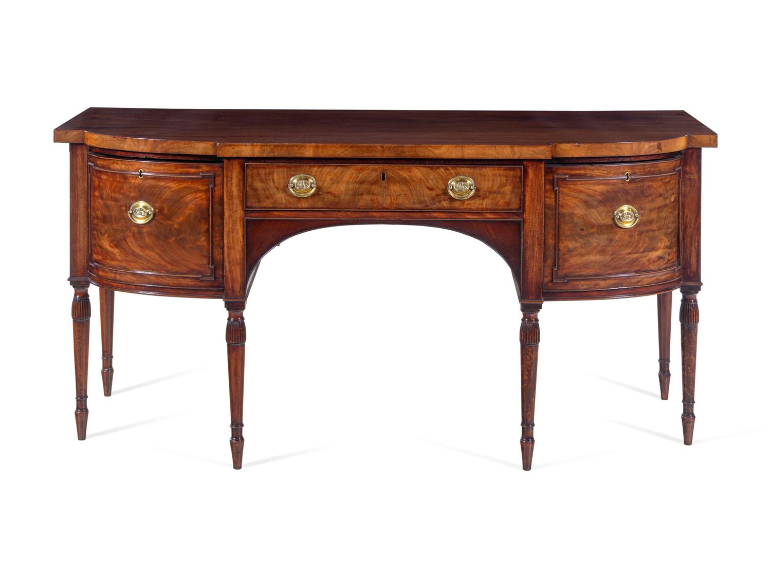 A George III Figured Mahogany Sideboard